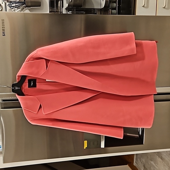 💕THEORY💕 Clairene Luxe Blazer Coat Wool Cashmere Blend Pink Orchid Large L NWT - Picture 11 of 16